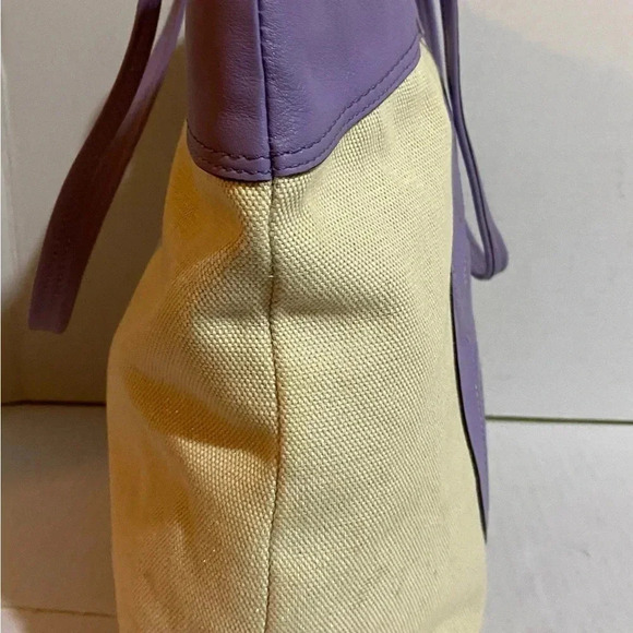 Coach beige canvas leather tote handbag - Picture 4 of 12